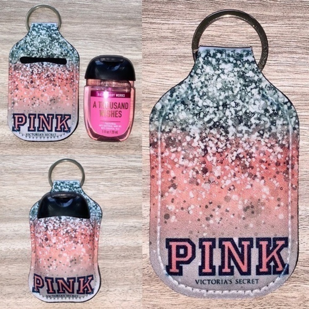 VS Victoria’s Secret sparkle pink hand sanitizer holder new